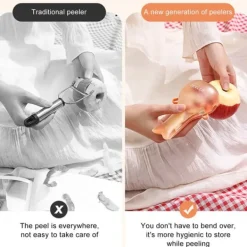 Söt Fruktskalare Rostfritt Stål Grönsaksskalare Multifunktionell Potatisskalare för Kök Orange