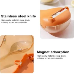 Söt Fruktskalare Rostfritt Stål Grönsaksskalare Multifunktionell Potatisskalare för Kök Orange