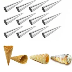 10st Grädde Horn Formare Cream Horn Mold Set i Rostfritt Stål - Strutformar