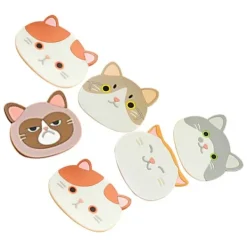 Glasunderlägg-Söt katt silikongummiunderlägg set för dryckesglas - 6 st