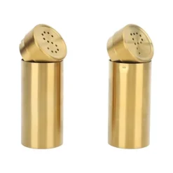 Salt- & Pepparströare-2st Salt Peppar kryddflaska Professionell 304 rostfritt stål kryddflaska för kök Camping Utomhusgrill Guld