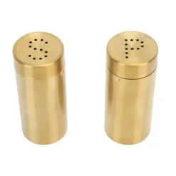 Salt- & Pepparströare-2st Salt Peppar kryddflaska Professionell 304 rostfritt stål kryddflaska för kök Camping Utomhusgrill Guld