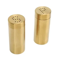 Salt- & Pepparströare-2st Salt Peppar kryddflaska Professionell 304 rostfritt stål kryddflaska för kök Camping Utomhusgrill Guld