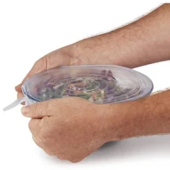 Skållock-6st Silikon Fresh Bowl Cover Vit