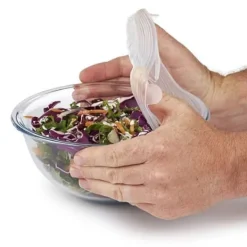 Skållock-6st Silikon Fresh Bowl Cover Vit