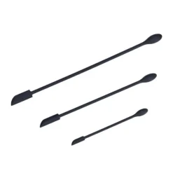 3st spatel livsmedelsklassad silikon med dubbelt huvud fruktsylt grädde Makeup spatel för kök Svart