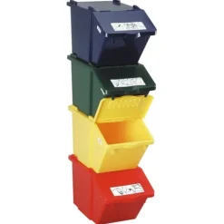 Stapelbar sopsorteringsbehållare - gul, 45L