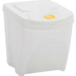 vidaXL Källsorteringskärl-Stapelbara soptunnor 4 st vit 100 L polypropen