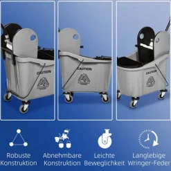 Städvagn, 54x41x91,5 cm, Grå