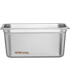 Matuppvärmare-Steam Table Pan, 1/3 storlek med lock, 32,8x17,8x14,8 cm, rostfritt stål, förvaring