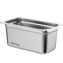 Matuppvärmare-Steam Table Pan, 1/3 storlek med lock, 32,8x17,8x14,8 cm, rostfritt stål, förvaring