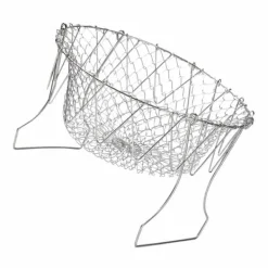 Durkslag & Silar-Stekkorg i rostfritt stål Hopfällbar, måttlig masktäthet, mångsidigt matlagningsnät för kök