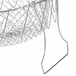 Durkslag & Silar-Stekkorg i rostfritt stål Hopfällbar, måttlig masktäthet, mångsidigt matlagningsnät för kök