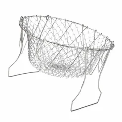 Durkslag & Silar-Stekkorg i rostfritt stål Hopfällbar, måttlig masktäthet, mångsidigt matlagningsnät för kök