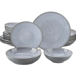 Tallrikar & Bordsserviser-Stengodservis Servis, Elegant Design, Hållbart Keramiskt Material,32 stycken