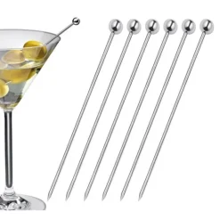 Drinkshakers & Drinkverktyg-Stålspett för snacks och cocktails Cilio Cocktail 6 st. längd 10,5 cm