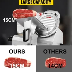 30st/min halvautomatisk elektrisk köttskärare med 20,3cm blad, 0-12mm justerbar skivtjocklek, stor kapacitet, säker design