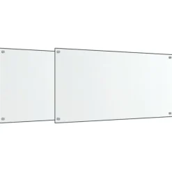 vidaXL Stänkskydd 2 st transparent 80x50 cm härdat glas