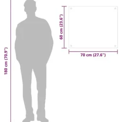 Spisar-Stänkskydd i härdat glas - Värmebeständigt och reptåligt | Färg: Vit | Storlek: 70x60 cm