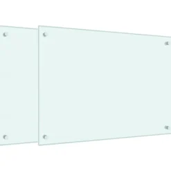 Stänkskydd 2-pack i härdat glas - Praktiskt & Dekorativt | Färg: Vit | Storlek: 70x50 cm