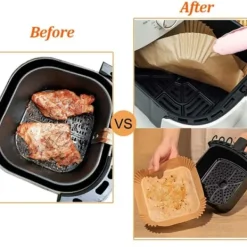 Bakning-STORPACK Fyrkantiga Air Fryer Papper 300-pack för Luftfritös 17cm