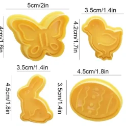 4st/set Plastutskärare Söt Fjäril Kanin Kyckling Påskägg Form Fondant Utskärare Kexkaka Mögel