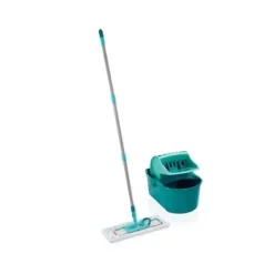 Leifheit Sätt lavegolv med Profi Compact 55092, platt mopp 42 cm med fodral, idealisk för alla släta golv.