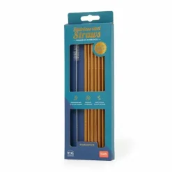 Verktygsset För Drinkar-Sugrör av rostfritt stål (6 st) - Guld