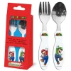 Super Mario Matbestick-Bestick Cutlery Sked & Gaffel i metall 14cm