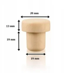 Flaskstopp & Flaskförslutare-SVAMPKAPP 1 st. FLASKSTOPP 19mm ITALIENSK PRODUKT CERTIFIERAD