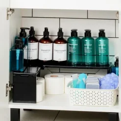 Köksorganiserare-Svart hörnhylla för kök 47x32x15,5 cm