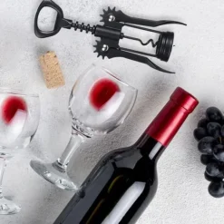 Korkskruvar-Svart metall korkskruv vinflasköppnare Traditionell