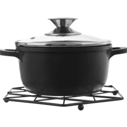 Karottunderlägg-Svart metallkrukkställ RADKA 22,5 cm