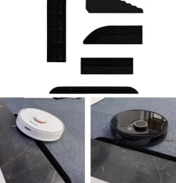 Robotdammsugare-Svart tröskelramp för robotdammsugare (set om 4)