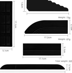 Robotdammsugare-Svart tröskelramp för robotdammsugare (set om 4)