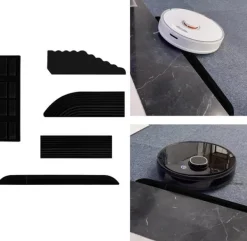 Robotdammsugare-Svart tröskelramp för robotdammsugare (set om 4)
