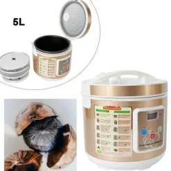 Yogurtmaskiner-Svart vitlök fermenter, 5L kapacitet, 90W effekt,Guld