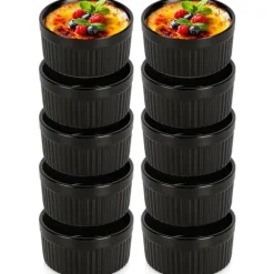 Tallrikar & Bordsserviser-Svarta porslinsskålar 260 ml 10 st.