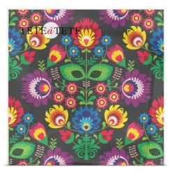 Pappersservetter-Svarta servetter i folklig stil, Tete a Tete-servetter, 3-lagers, 33x33 cm, 1/4 vikta, 20 st per förpackning