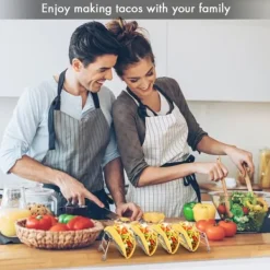 Tacohållare Set med 2, Premium Tacoställ i rostfritt stål för barn, hårda eller mjuka tacos