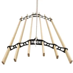 Takhängd Tvättställning - Svart - 1,8 m | Torkställning i Trä Torkhiss Takmonterad Snedtak Horisontellt Tak Hängande Modern Design Stilren Svart Beige | CDON