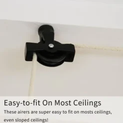 Takhängd Tvättställning - Svart - 1,5 m | Torkställning i Trä Torkhiss Takmonterad Snedtak Horisontellt Tak Hängande Modern Design Stilren Svart Beige | CDON