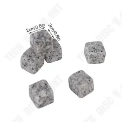 Whiskystenar-TD® 6 grå, svart och vit granit falska isbitar för whiskyformade iskuber Alternativ återanvändbar förvaringslösning