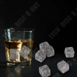 Whiskystenar-TD® 6 grå, svart och vit granit falska isbitar för whiskyformade iskuber Alternativ återanvändbar förvaringslösning