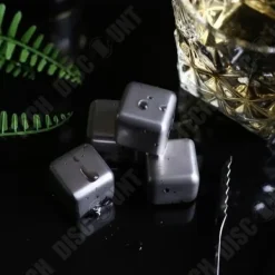 TD® 4 stycken whiskyisbitar i rostfritt stål - Högkylningsteknik - Återanvändbara iskuber - Alkohol och whiskytillbehör