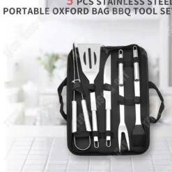 TD® BBQ-set i rostfritt stål Oxford tygpåse BBQ-redskap Utomhus BBQ-set Grillverktyg