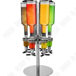 TD® Design 6-flaskställ med aluminiumalkoholdispenser/ 6-huvuden bordsflaska vinhäll