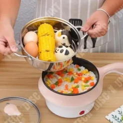 TD® elektrisk stekpanna, non-stick botten i rostfritt stål Liten multifunktionell elektrisk stekpanna