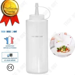TD® genomskinlig köksplastsåsflaska 360ml precisionscoulispäron dispenserflaska ketchup grillmajonnäs