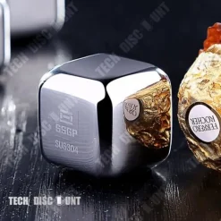 TD® Ice Cube Stone Whisky Återanvändbar rostfritt stål Alkoholvin Högkvalitativ present för män Dryckskylarset med 4